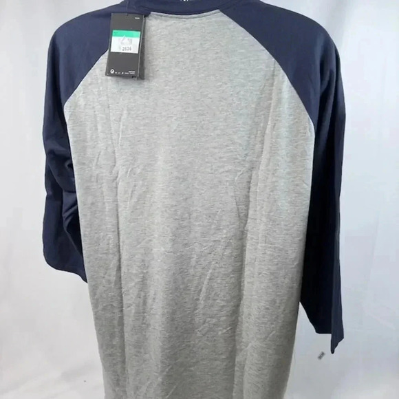 NEW Nike NFL Houston Texans Tri-Blend Wordmark 3/4 Sleeve Tee Gray Navy Mens XL - Picture 3 of 5